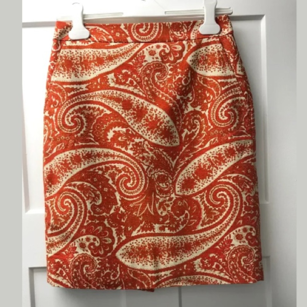 J. Crew Women’s Paisley Pencil Skirt Size 2